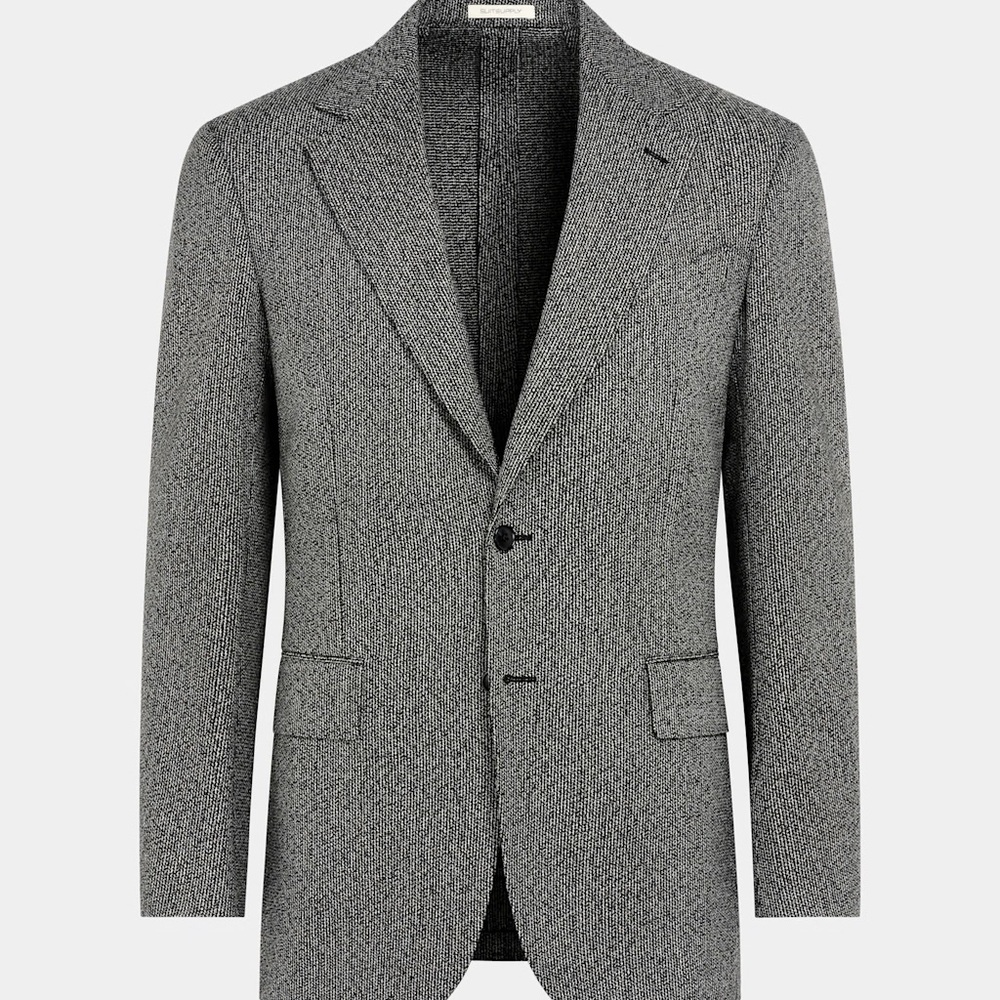 Women’s oversized Double-Breasted Tweed Blazer in black/white - 100% wool
